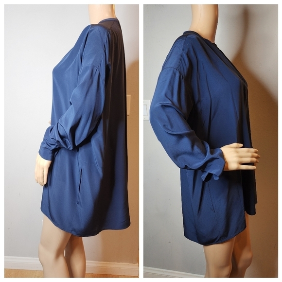 Vince Silk Tunic Pockets. Long Sleeve band collar. Size Small. - Picture 4 of 16